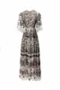 Party Dresses Runway Light Luxury Short Sleeved Positioning Bead Embroidered Long Dress 240217MZ04