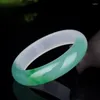 Bangle Quartz Rock Jade zwevende groene armband kleurbloem semi en wit