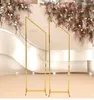 Party Decoration 4pcs Geometry Metal Frame Artificial Flower Arch Wedding Iron Screen Bakgrund Decor Ballong Birthday Stage Bakgrund