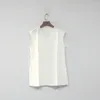 Damesvesten vrouwen lente/zomer 2024 vlas lyocell vezel mengsel v-neck silhouet mouwloze vest