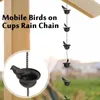 Garden Decorations Creative Birds On Cups Metal Rain Chain Drainer Adapters Accessory For Gutter Drainage Downspout Tool H6K9