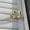 Bandringar 18K 3,6 mm Love Ring V Guldmaterial kommer aldrig att blekna smal ring utan diamanter lyxvarumärke officiella reproduktioner med counter7qcw