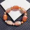 Link pulseiras naturais coral jade balde de bracelete de bracelete gemeral mineral mulher amuleto cura jóias presente 1pcs
