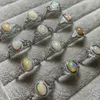 Cluster Rings 4rings Natural Fire Opal регулируемое кольцо белая медь для женщин примерно 7 мм