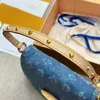 LOULS VUTT 24SS Top Luxury 27cm Bag Women's Shoulder Crossbody Ingot Bag Denim Handbag Underarm Large Sunset Bag Handbag Bag Purse Desi