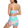 Swimwear femminile 2 pezzi Bikini sexy da donna sexy da bagno set di gonne per gradiente femminile 2024 abiti da nuoto bibici da spiaggia per la spiaggia per