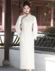 Lässige Kleider sexy Winter Lady Long Cheongsam Dressing Kleid Neuheit chinesischer Stil Kleid Frauen Qipao Slim Party Button Vestido S-XXL