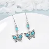 Orecchini a pennaglietta per animali volanti Creative Creative Bohémien Turquoise Butterfly Pendant Fashion Simple for Women Gift