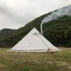10.5x 5.2 Buiten Camping Tent Piramide Winddichte waterdichte tipi met schoorsteengat voor familie Wandelen Kookt 240422