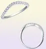 She 925 Sterling Silver Stapelbar vigselring Förlovningsband för kvinnor Curve Wave Design AAAA Zircon Jewelry2946132