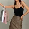 Kobiety dla kobiet seksowne stałe kolor Camis Camis Top swobodne spaghetti zbiornik z czołgiem kamizelki bez rękawów