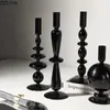 Kerzenhalter Vintage Home Decor Einfache Kristallparty Hochzeitsdekorationen Kerzenstruktur Spiralstruktur Schwarzes Glas Candelabra