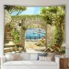 Tapisseries Nature Landscape Tapestry 3d Plants Street Director Fleur Vintage Garden Outdoor Mome Dorm Room Decor Fond