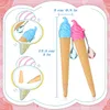 60Pcs Cute Ice Cream Shape Gel Pens Cone Water Pen Black Ink Student School Supplies