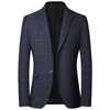 Herrenanzüge Männer Plaid Blazers Jacken Schichten Männlich koreanisches Design Graben Business Casual Slim Fit Clothing