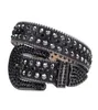 Ny gotisk punkstil All Black Bling Rhintone Belt Diamondspike Studded Crocodile Leather Belt Cool Accsory8997162