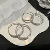 Hoop Ohrringe weibliche Sterling Silbernadelschstenen vielseitig und schlicht