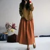 Skirts Women Skirt Spring Summer Art Retro Linen Casual Solid Color Elastic Waist Thin Section Comfort