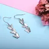 Dangle Ohrringe Kettenpro 925 Sterling Silber Schmetterling Tropfen für Frauen zierliche Mädchen Brincoos Brautjungfer Geschenk E605