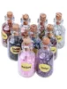 Natural SemiPrecious Crystal Mini Stones flaskor Healing Mini Tumbled Stones Reiki Wicca Chips med Box 9 BottleBox Dec5611405590