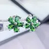 Brincos de argolas naturais de brinco verde -branquidades de breol verde natural 0,25ct 10pcs gemstone 925 jóias finas de prata esterlina l24522