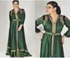 Emerald Green Marockan Caftan Long Sleeve Prom Dresses 2018 Custom Make Gold Brodery Kaftan Dubai Abaya Arabic Evening Wear Gow5309189