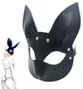 Cosplay Schöne Slave Fox -Maske Erwachsene Spiele BDSM Bondage Lederrückhalte Offene Augenmaske für Maskerade Ball Carnival Party Sex auf 7976889