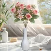 Декоративные цветы без технического обслуживания искусственная элегантная розовая ветвь со стеблем для домашней свадебной вечеринки 6 головы искусственные помещения