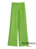 Kondala Office Lady Solid Verde Green Blazer Women V Neck a doppio petto Gude per maniche lunghe Giacche di moda 240424