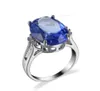 10 pièces Luckyshine ovale Swiss Blue Tapaz Gems Crystal Cumbic Zirconia Anneaux 925 Sterling Silver Rings Women Engagemets Holiday Gi9367753