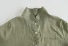 T-shirts Cotton Linen Blouse's Blouse Tops Down Collar Button Up Shirt Corée Fashion Dames Tops Camisas Roupas Femininas