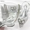 Dress Shoes Elegant Woman And Matching Bag Set For Wedding Party French Italian High Heels Evening Purse