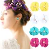 Hoop Earrings Colorful Flower For Women Fun And Exaggerated Temperament Fashionable Gentle Pearl Cold