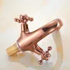 Bathroom Sink Faucets Royal Gold Plated Double Handle Faucet Rose Brass Basin Mixer Tap RG-006