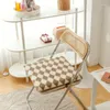 Kussen retro schaakbord plaid stoel antislip lam kasjmier kussen dineren patio kantoor winter zachte warme billen