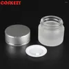 Storage Bottles Wholesale 10g Clear Frosted Cream Jar With Silver Cap Mini Glass Eye