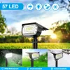 57/ LED Spotlights paesaggio solare 2 pezzi Luci solari per esterni 3 Modalità IP65 Lampada da giardino impermeabile cortile decorazioni portico per passeggio 240419