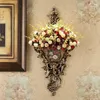 Vasen Europäische 3D -Wandhängehänge Vase gefälschte Blumenarrangements Wohnzimmer Aufkleber Handwerksrestaurant Wanddekoration