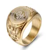 Men 316L en acier inoxydable en acier américain Corps marin Gold Ring Classic Titanium Steel Casting soldat Badge Ring Eagle Fashion Ring9058976