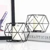 Kandelhouders eenvoudige zwarte pentagonale geometrische geometrische ijzeren draadhouder aroma decoratie base home decor (zonder kaars)
