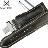 Maikes Luxury Calfskin Genuine Cow Leather Watch Watch Belt cintil