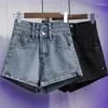 Dżinsowe dżinsy Summer damskie rozryte krótkie dżinsowe spodnie dżinsowe spodenki żeńskie kieszenie wysokiej talii luźne dżinsowe miękkie mini g372