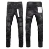 Pantaloni femminili di alta qualità roca jeans jeans street americano strappato a inchiostro black black wash black slim e slim