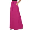 スカートファッション女性のプリーツマキシレディーエレガントなイブニングパーティーハイウエストAラインスカートプラスサイズの女性のためのソリッドカラー