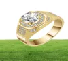 Yhamni Fashion Yellow Goldwhite Gold Gold Ring Gold Gold Luxury Pieno 2 carati Sona Cz Diamond Men Engagement Anelli da matrimoni MJZ0304150034