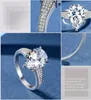 Clear CZ Big Diamond Water Droplets Ring 925 Sterling Silver Plated Teardrop Rings for Women Girls Wedding Present Jewelry Retail Box5276445