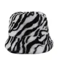 Chapéus de aba larga feminino leopardo vintage zebra impressão bucket chapéu de inverno pegajoso pescador tampa xx9d7305044