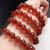 Bracelets de liaison 10 mm Bracelet Garnet Orange Natural Bijoux Femmes Strand Lucky Energy Valentin's Day Gift