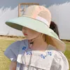 Summer Baby Sun Hat With Neck Flap Strap Wide Brim Beach Hats Kids Bucket Hat UV Protection Panama Cap For Boys Girls Outdoor 240419