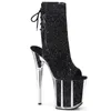 Dance Shoes Transparent Soles 20cm Stiletto 8 Inch Model Boots For The Night Club Show Fish Mouth Zip Openings Sequined Vamp